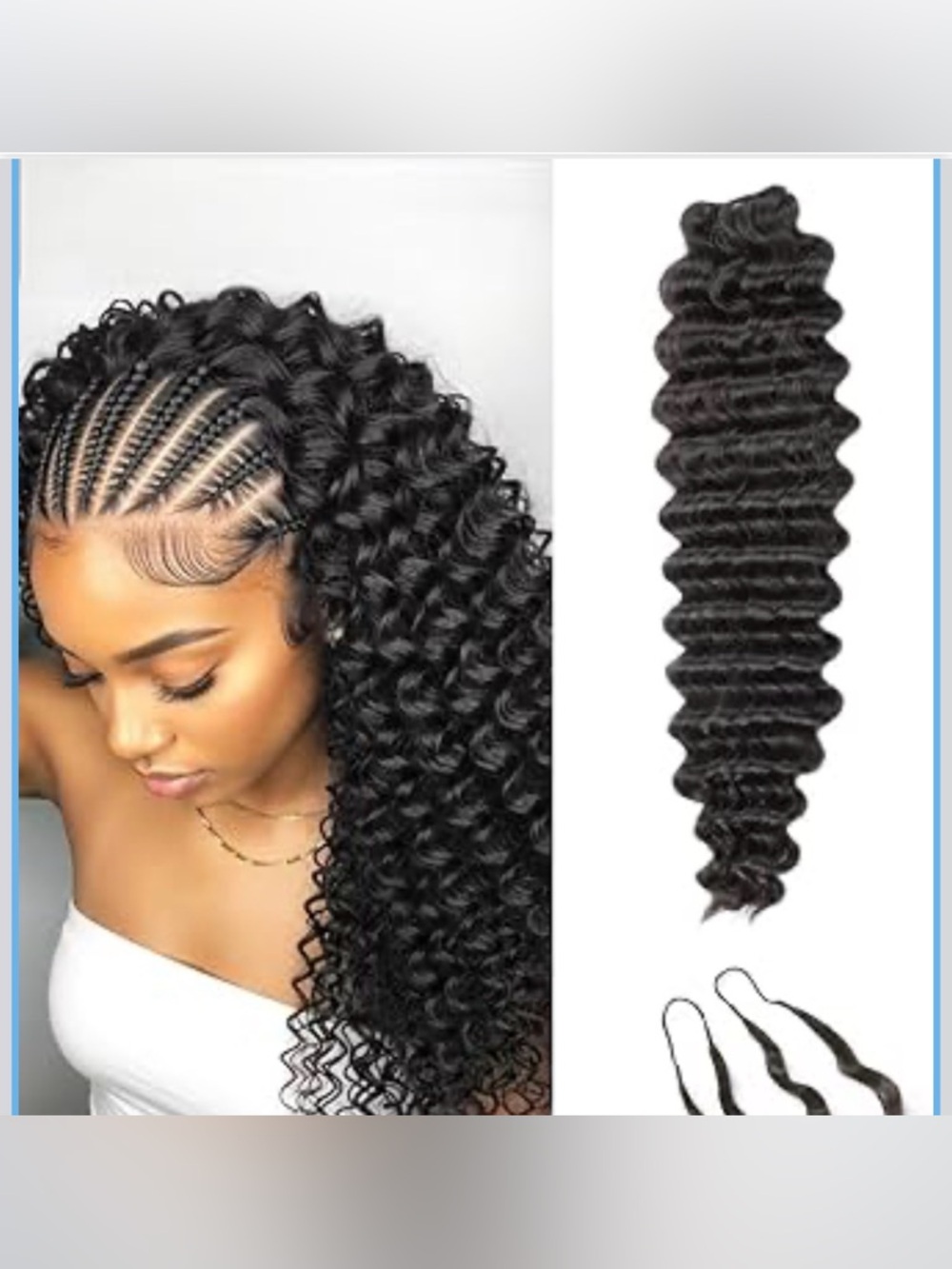Feather Crochet Human Hair Deep Wave 18inch 60g 100% Human Crochet Hair
